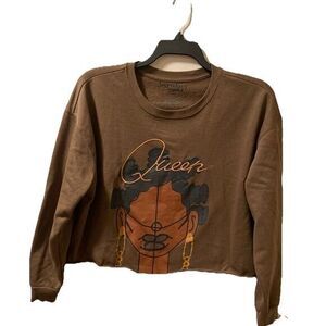Legendary Rootz Graphic Sweatshirt XXL Brown 3D‎ Embroidered Queen Image